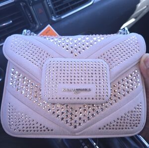 Karl Lagerfeld pink chain handbag